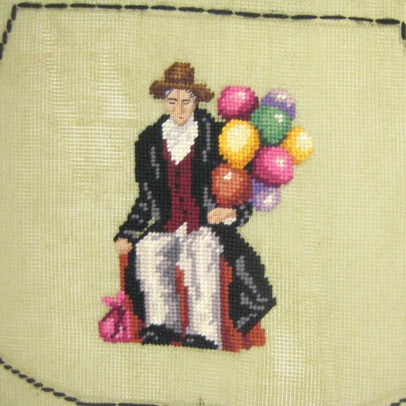 Paragon Crewel Embroidery Purse Form Needlecraft Royal Doulton Canvas Vintage - Picture 2 of 12